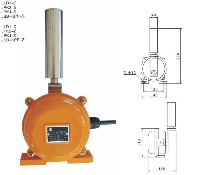 LLD1(JPK、JSB-KPP)系列兩極防偏開關尺寸圖