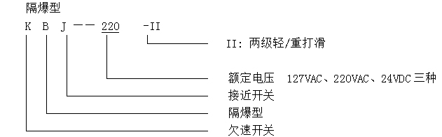 KBJ-220隔爆打滑（欠速）開關型號含義